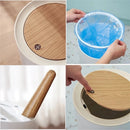 Lixeira Com Pés de Madeira Moderna