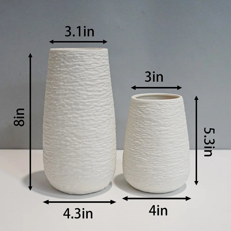 CONJUNTO DE VASOS DE CERÂMICA DE GRES BRANCO